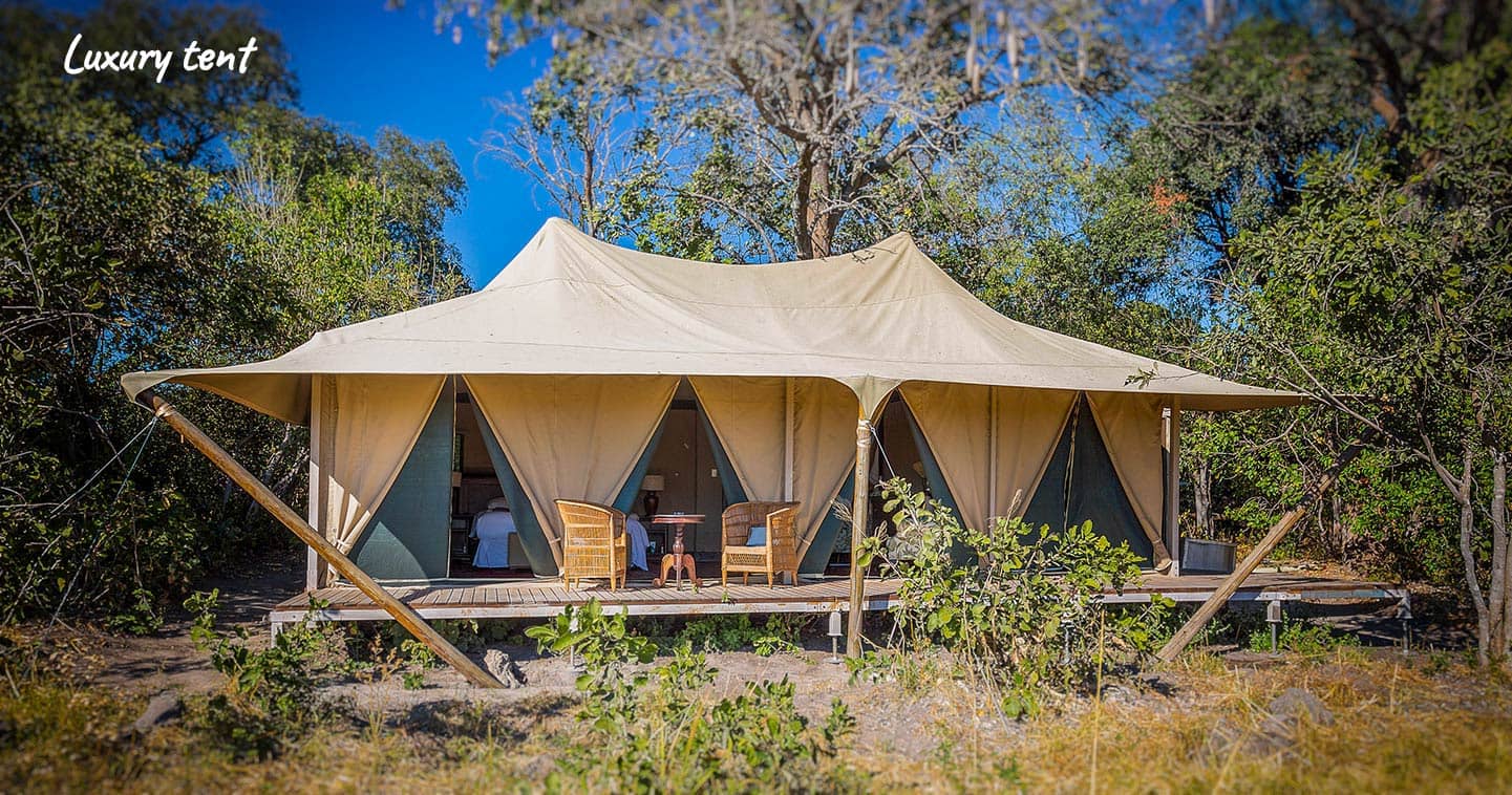 The exterior of a luxury tent at Kadizora Camp